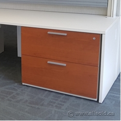 Estate Cherry Front, White Teknion 2 Drawer Lateral File Cabinet